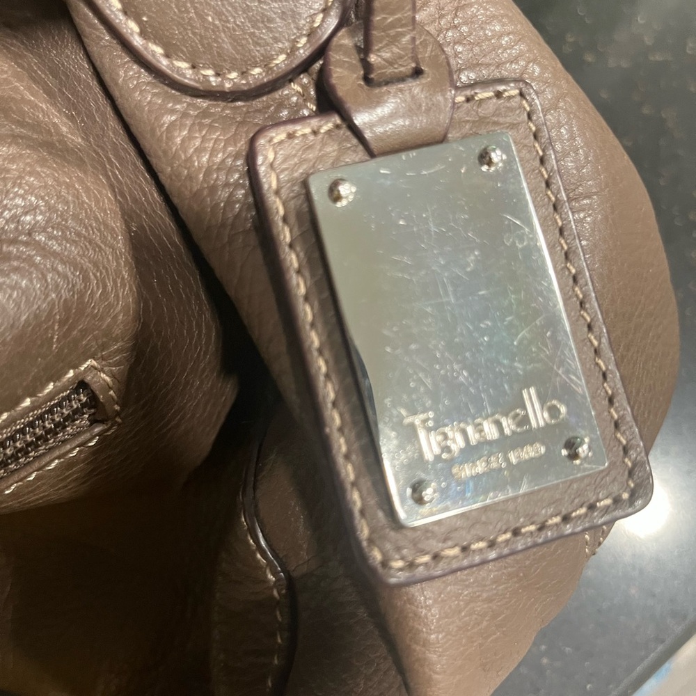 Tignanello Taupe Leather Satchel